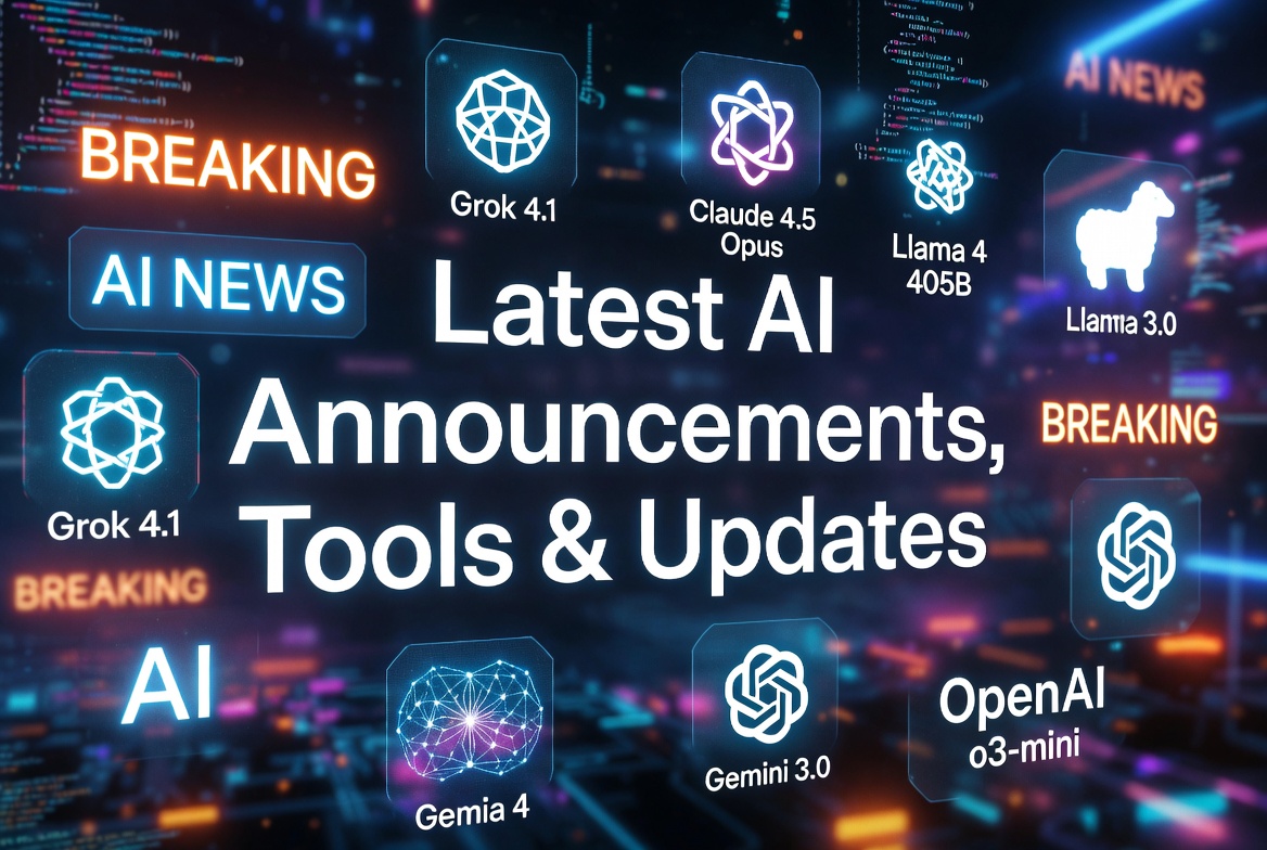 Latest AI Announcements, Tools & Major Updates Latest AI Announcements, Tools & Major Updates